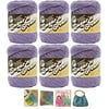 Bulk Buy: Lily Sugar'n Cream Yarn 100% Cotton Solids and Ombres (6-Pack) Medium #4 Worsted Plus 4 Lily Patterns (Hot Purple 01317)