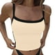 thumbnail image 1 of Chaleco sin espalda ajustado con tirantes en contraste para mujer - Top corto sin mangas con cuello en V sexy, 1 of 6