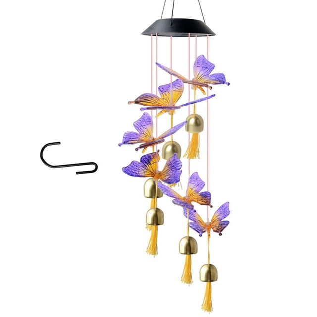 Inteprter Lámparas de farol de llama de carbón, chimenea simulada, lámparas de llama LED, bombilla de luz con efecto de llama, AA, patio, Jardín y Patio Schmetterlings-Windspiel Inteprter HA004627-01B