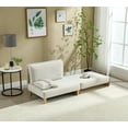 thumbnail image 2 of MOONMISS Chenille Upholstered 3-in-1 Convertible Sleeper Foldable Sofa Bed Recliner Chair with 3 Pillows-Beige, 2 of 6