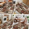 thumbnail image 5 of Country Patch Plaid Area Rugs 4'x6', Washable Small Throw Rugs for Office Bathroom, Brown Farmhouse Retro Bear Deer Cabin Indoor Outdoor Rug Non-Slip Low Pile Carpet Runner Reversible Floor Mats, 5 of 8