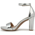 thumbnail image 3 of Naturalizer Women's Joy Heeled Sandals Silver Metallic Smooth 9.5M, 3 of 5