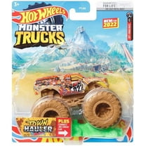 Hot Wheels Monster Trucks Town Hauler (Mud Tires) 1:64 Scale Includes Connect and Crash Car