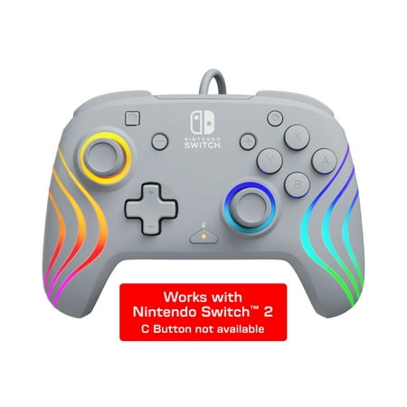 PDP Afterglow™ Wave Wired Controller with LED RGB for Nintendo Switch™ Grey