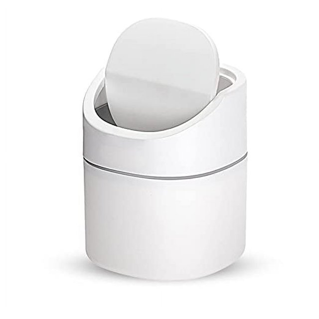 Pequeño bote de basura de escritorio, mini bote de basura de escritorio de cocina, bote de basura de oficina, para sala de estar, oficina, bote de basura de plástico para interiores (2L)