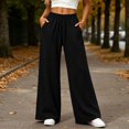 thumbnail image 5 of Tsivenald Sweatpants for Women Wide Leg High Waisted Sweat Pants Drawstring Elastic Waist Lounge Pants with Pockets Casual Comfy Pants, 5 of 9