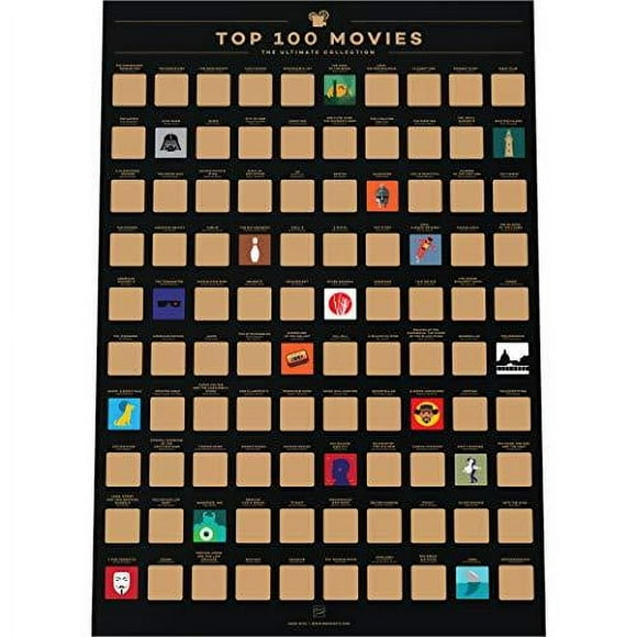 Póster Raspar 100 Mejores Películas Enno Vatti 16,5 X 23,4 Pulgadas