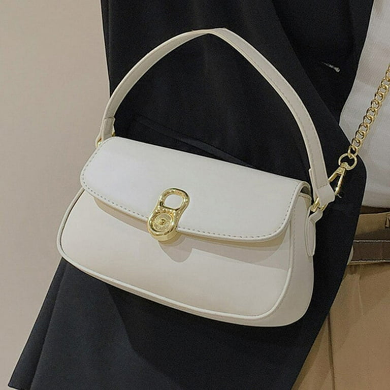 CoCopeaunt Female Stylish Messenger Bag Soft Leather Shoulder Bag Luxury Metal Chain Handbags Ladies Trend Small Flap Crossbody Bag Walmart