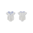 thumbnail image 2 of BemeyourBBs Newborn Baby Girl Boy Summer Clothes Baby Girls Boys 1st First Birthday Outfit 0 6 12 18 Months Bubble Romper Short Sleeve Cupcake Horse Embroidered Plaid Doll Collar Bodysuit Playsuit, 2 of 9