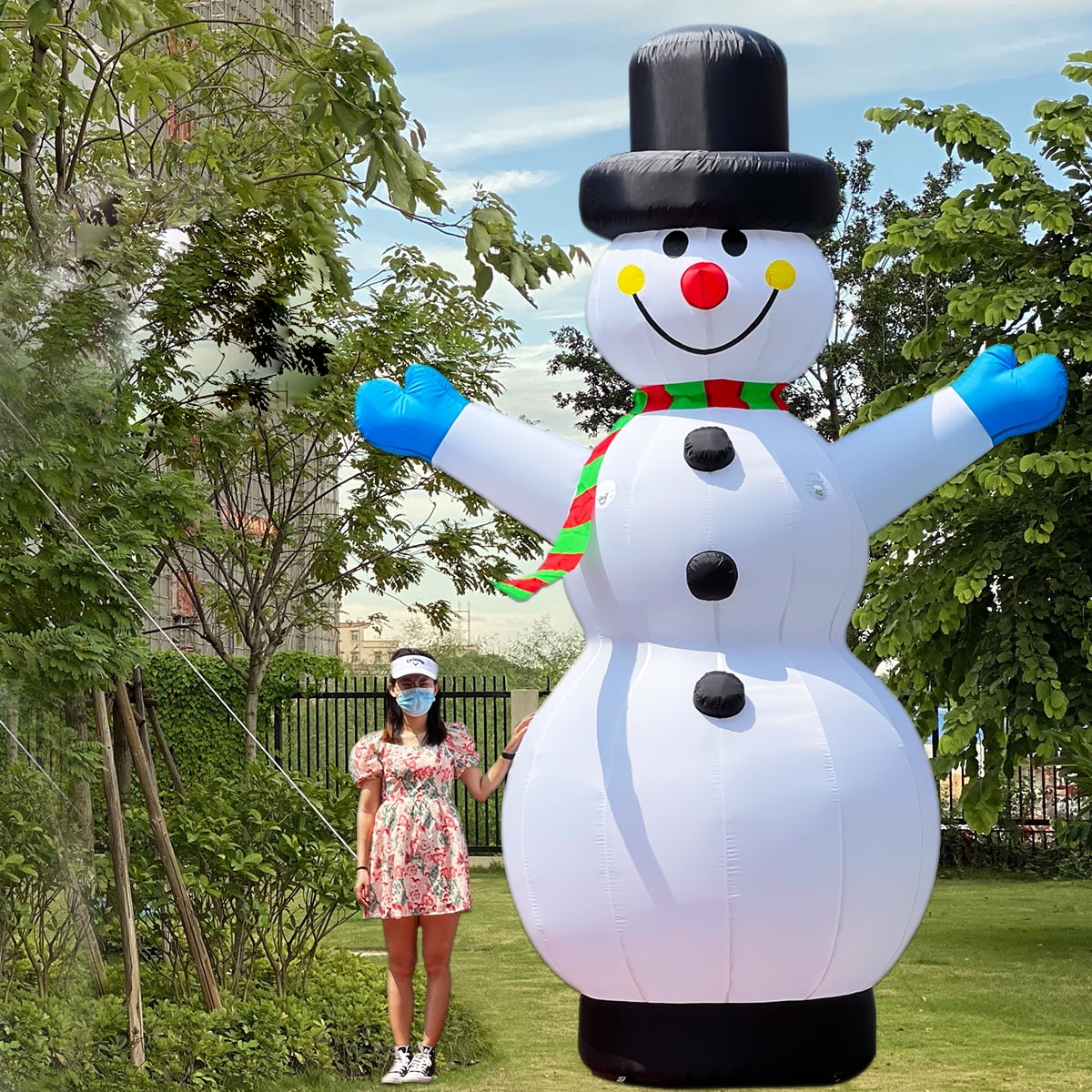 OZIS 13Ft Tall Christmas Inflatable Snowman with LED Lights Decorations