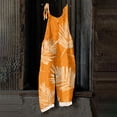 thumbnail image 5 of Iaqnaocc Hawaiian Tropic Jumpsuits for Women Plus Size Sleeveless Maple Leaf Print Jumpsuits Rompers Boho Beach Outfits for Women Summer Casual Loose Spaghetti Strap Womens Overalls Orange S, 5 of 5