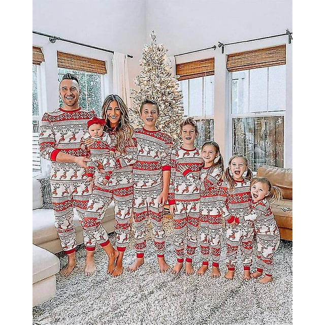 Parent-child Christmas Pajamas Two-piece Set Tops Pants Family Pyjamas