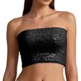 thumbnail image 2 of Laqbezok Women's Sexy Sequin Tube Top, Strapless Sparkly Crop Bandeau, Shiny Party Night Out Outfit, 2 of 5