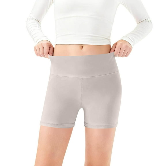 Trikvn Girls Workout Shorts Tween High Waisted Tummy Control Athletic Activewear for Yoga Running Gym Dance Gymnastics Summer Casual Playwear Biker Shorts