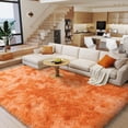 thumbnail image 6 of Socofuz Super Soft Fluffy Rug for Bedroom,6x9 Tie-dye Orange Anti-Skid Plush Floor Carpet for Living Room Home Decor, 6 of 7