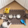thumbnail image 5 of Pet Feeding Mat, 23.6inX15.7in Waterproof Quick-Dry Dog Cat Bowl Mat with Bone & Paw Print, Non-Slip, Brown, 5 of 6