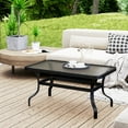 thumbnail image 2 of Outsunny Table Basse de Patio Extérieur de 37 Pouces, avec Dessus en Verre Trempé, Noir, 2 of 10