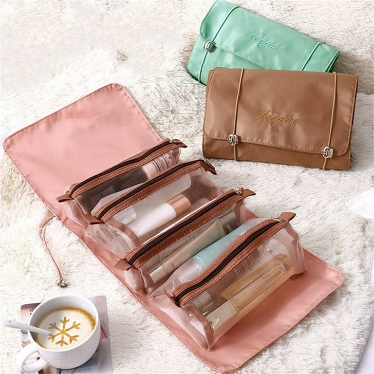 New Four in One Gauze Cosmetic Bag Folding Portable Wash Bag