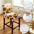 thumbnail image 4 of Sunflower Farmhouse Bar Stool Cover Set of 6, Spring Summer Retro Butterfly Flowers Stretch Bar Chair Cover, Removable Washable Pub Counter Stool Chair Slipcover for Kitchen Dining Room Pub Cafe, 4 of 9