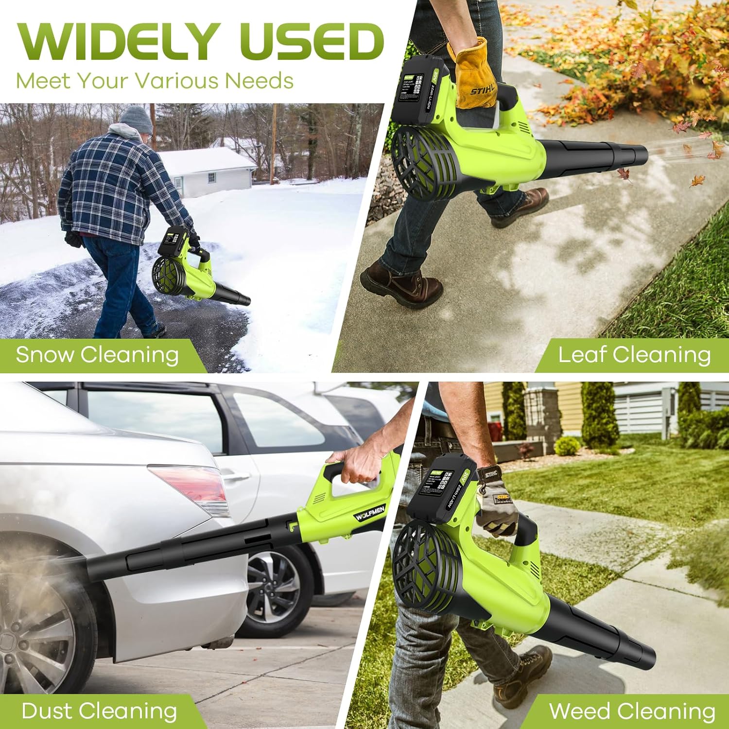 Darkiron 20V Cordless Leaf Blower, 450 CFM with 2 Batteries photo 3