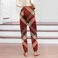 thumbnail image 4 of Ltctricy Women's Pajama Pants High Waisted Drawstring Plaid Lounge Joggers Loose Casual Yoga Pants Sleep Pj Bottoms with Pockets(Red,Small), 4 of 6