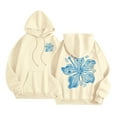 thumbnail image 1 of 2025 Sweat à Capuche Imprimé Lettre pour Femmes, Manches Longues avec Poches, 1 of 7