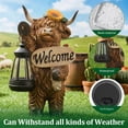thumbnail image 3 of Solar Highland Cow Garden Outdoor Statue Cow Figurines Sculpture with LED Light Farmhouse Decor Patio Balcony Yard for Pasture & Farm Theme Mother's Day Housewarming Gift, 3 of 8