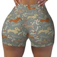 thumbnail image 2 of Logiee Dachshund Dog Bird Print Women's Biker Shorts,Workout Gym Shorts,Scrunch Shorts,Tummy Control Hidden Scrunch Running Yoga Shorts-Medium, 2 of 8
