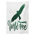 thumbnail image 3 of Ambesonne Green and White Tablecloth Rectangular Table Cover, Wild and Free, 52"x70", Forest Green and White, 3 of 4