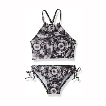 

Beach Sport Tankini Girls Swimsuit Halter Daisy Swimsuit Two Pieces Outfits Girls Swimwear