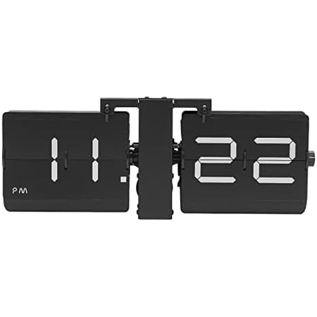 Flipping Out Wall and Tabletop Flip Clock, 14 * 3.3 * 5.3in Retro Flip Clock Flip Desk Clocks Desktop Tabletop Large Digital Display with Hanging Wall Hole for Living Rooms Bedrooms Studies