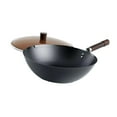 thumbnail image 4 of Sartén Wok Antiadherente Wok Utensilios de Cocina Universales Wok de Cocina a Gas Recubrimiento Antiadherente con Tapa Transparente Sartén de Fondo, 4 of 9