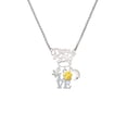 thumbnail image 2 of Delight Jewelry Silvertone Love with Yellow Paw Silvertone Dream Big Pendant Necklace, 25", 2 of 4