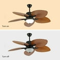 thumbnail image 5 of 52" Wooden Palm Leaf Ceiling Fan Retro Unique Tropical Chandelier Light LED Lamp, 5 of 10