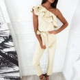 thumbnail image 2 of aidice Summer Romper for Women Dressy off Shoulder Ruffle Fitting Split Side Belt Casual Pants Jumpsuits, 2 of 7