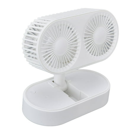 

Double Fan 135 Free Wind Direction Desktop Fan Angle Three Levels Dual Motor Design For Living Room For Bedroom For Office White