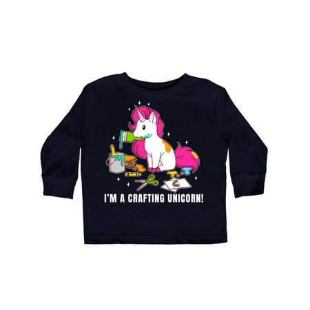 

Inktastic I m a Crafting Unicorn Gift Toddler Toddler Girl Long Sleeve T-Shirt