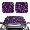 thumbnail image 2 of Naloa Purple Snow Flakes Print 2-Piece Windshield Sunshade,Foldable Car Front Window Sun Shades,for Most Sedans SUV Truck-Small, 2 of 6