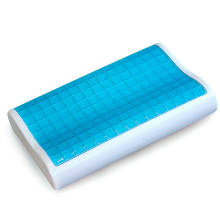 Contour Memory Foam Bed Pillow w/ Cooling Gel - Orthopedic Bed Pillow by