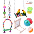 thumbnail image 1 of 8pcs/set Pet Bird Toy Hanging Cage Swing Bridge Toys Combination Set for Small Animals, 1 of 8