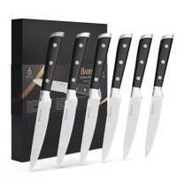 Barenthal 6pcs/set Steak Knives, Stainless Steel Serrated Steak Knives, 4.8-inch Serrated Steak Knife with Storage Case
