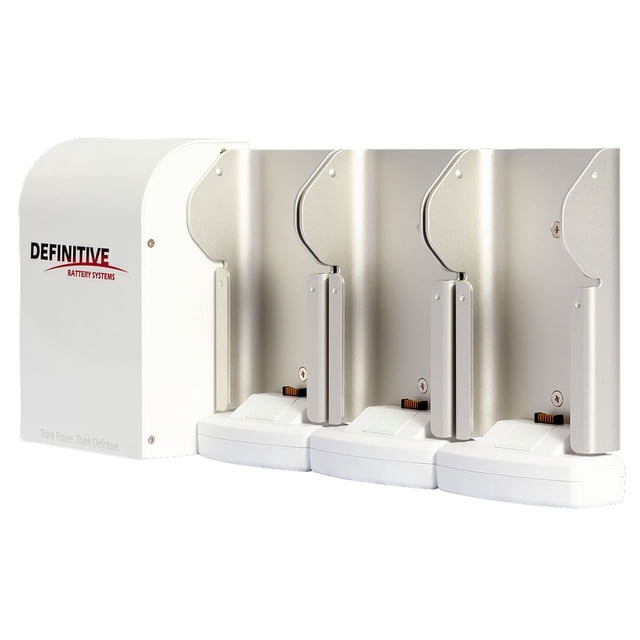 Definitive FBC-1114 Medical Battery Charger Three Slot White Cradle