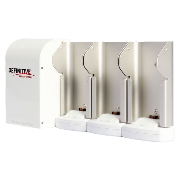 Definitive FBC-1114 Medical Battery Charger Three Slot White Cradle