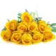thumbnail image 2 of XmhyTop 10 rosas artificiales de tallo largo, rosas de seda falsas para ramo de boda, decoración del hogar (naranja), 2 of 4