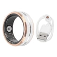 thumbnail image 1 of Fitness Tracker Smart Ring, Stainless Steel, IP68 Waterproof, with Real-Time Tracking, Step Counter and App, Silver and Gold, Inner Diameter 17.3mm, 1 of 4