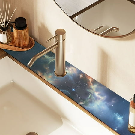

Faucet Mat for Kitchen Sink 30 Sink Splash Guard Mat Super Absorbent Fast Drying Drain Pad Beautiful Nebulae