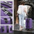 thumbnail image 3 of Zimtown Hardside Lightweight Spinner Purple 3 Piece Luggage Set with TSA Lock, 3 of 11