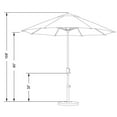 thumbnail image 4 of California Umbrella 9' Casa Series Patio Umbrella With Bronze Aluminum Pole Aluminum Ribs Auto Tilt Crank Lift With Pacifica Navy Blue Fabric, 4 of 7
