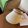 thumbnail image 1 of Empty-sombrero de paja plegable para mujer, sombrilla de viaje, sombrero de sol, gorra enrollable, visera, Superlite, playa, moda, 1 of 4