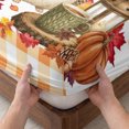 thumbnail image 3 of Cal.King Size Fitted Sheet Set - Hedgehog Fall 3 Piece Bedding Sets 16" Deep Pocket Fitted Sheet with 2 Pillowcases, Thanksgiving Pine Cones Maple Leaves Plaid Brushed Microfiber Hotel Bed Sheets, 3 of 9
